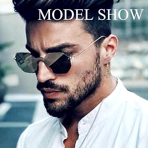 On 925 Sterling Silver 14K White & Yellow Gold Over Star Tree Dangle Earrings Marry Christmas Gifts for Women