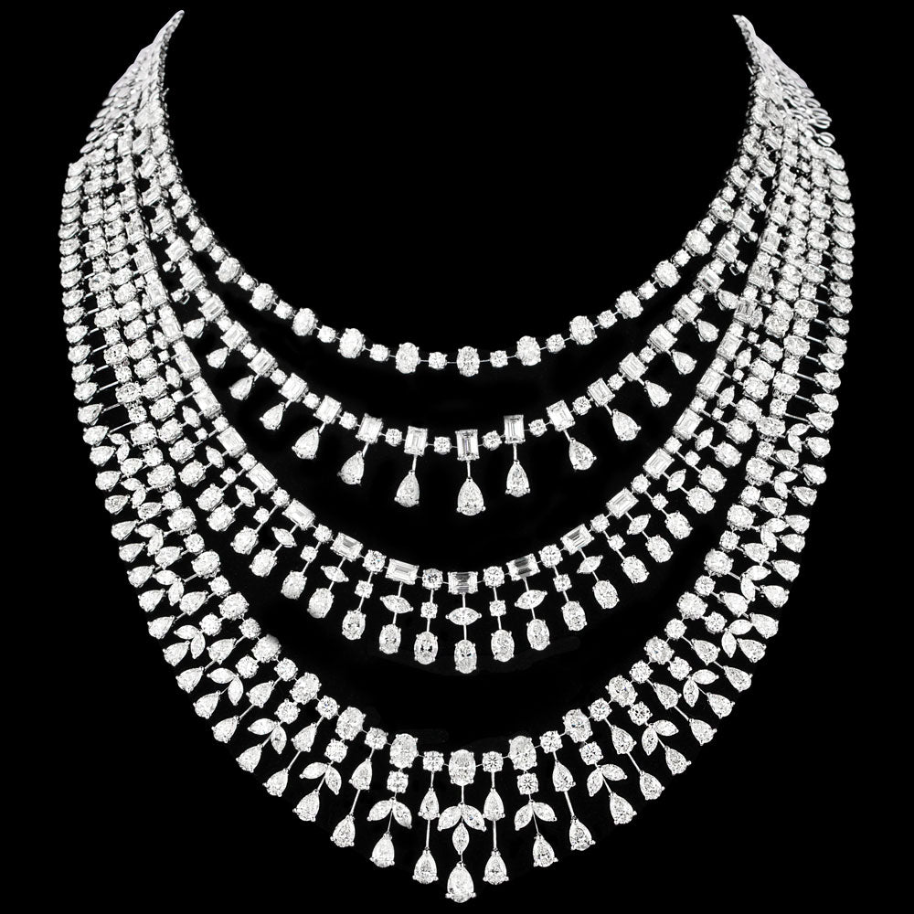 18K White Gold Diamond Necklace - 50.724ct VVS-VS-HI