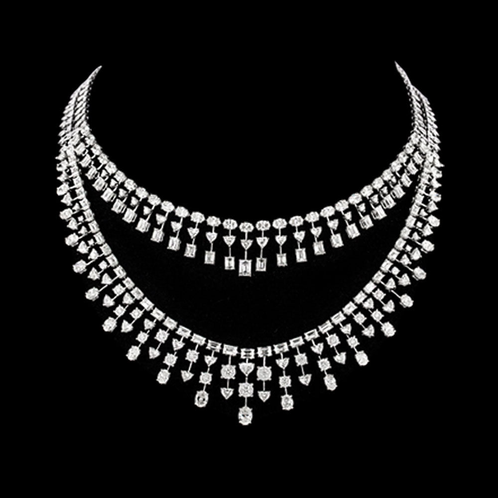 18K White Gold Diamond Necklace - 29.054ct VVS-VS-GH