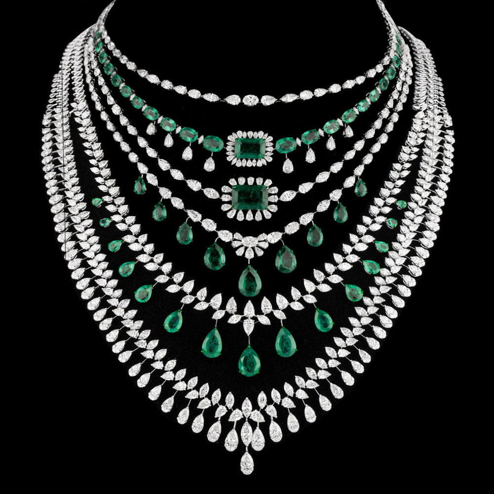 14K White Gold Diamond Necklace - 37.344ct VVS-VS-IJ