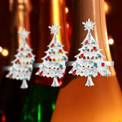 1 Ct Round cut Diamond Red,Blue Sapphire 14K White Gold Over Promise Merry Christmas Ring 925 Sterling Silver