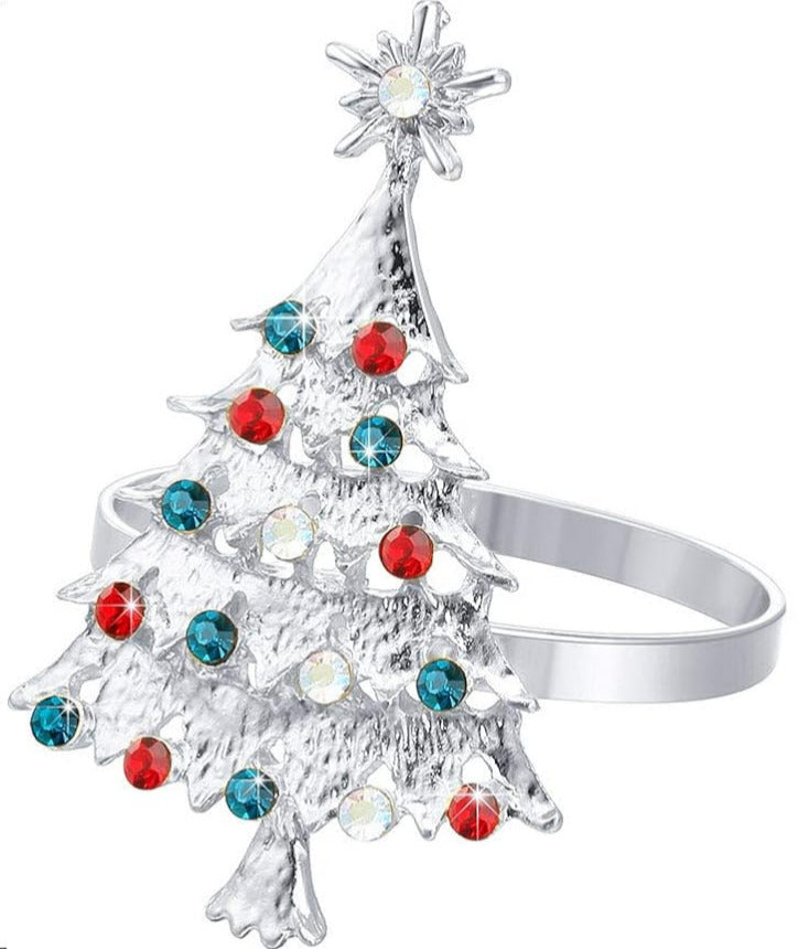 1 Ct Round cut Diamond Red,Blue Sapphire 14K White Gold Over Promise Merry Christmas Ring 925 Sterling Silver