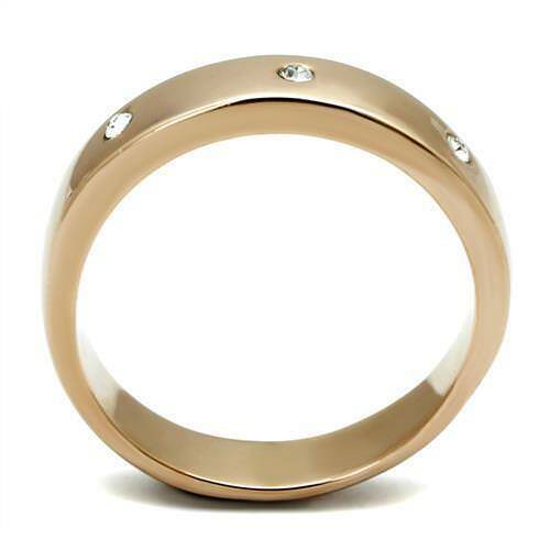 1 Ct Round Cut Diamond 14K Rose Gold Finish Anniversary Band Ring On 925 Sterling Silver