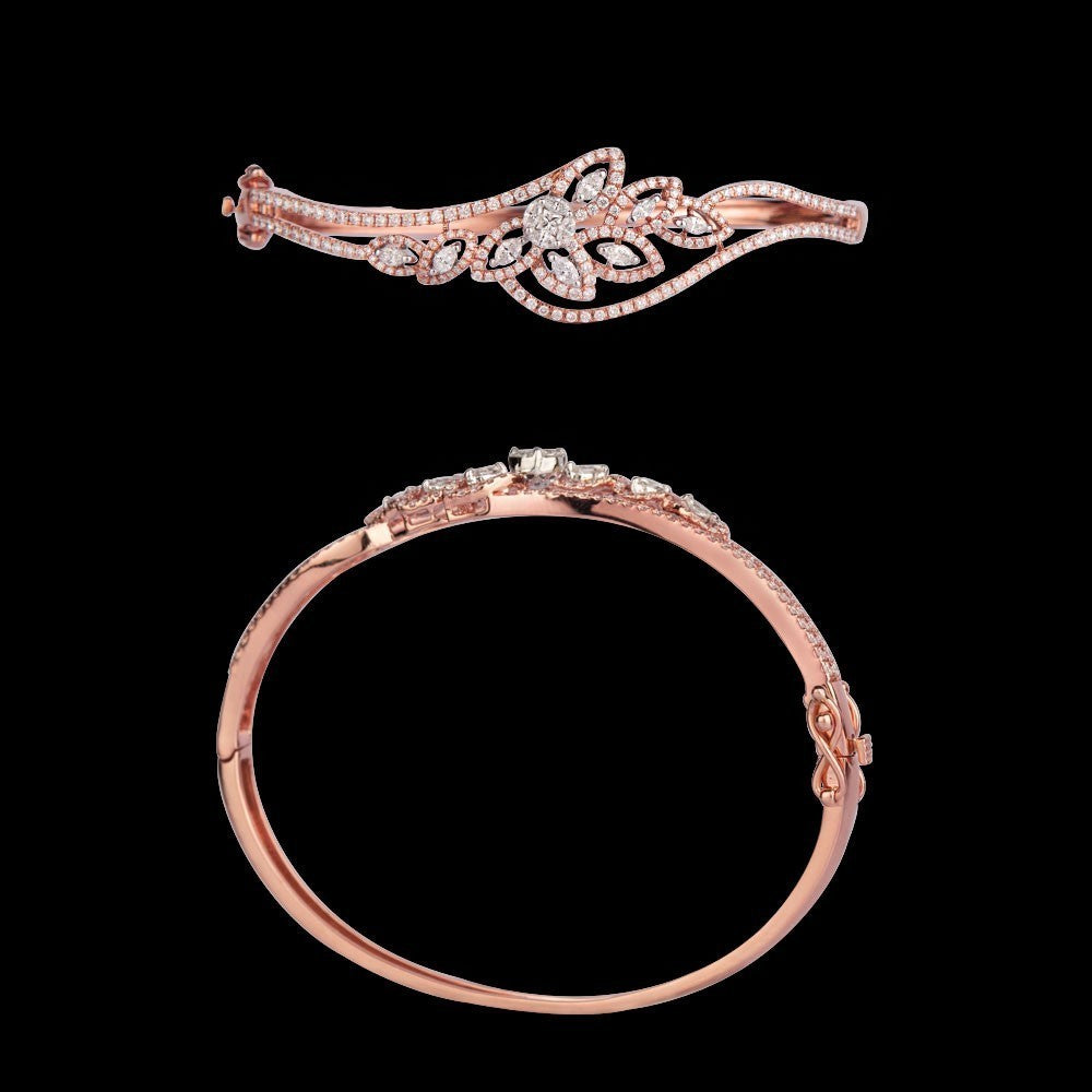 18K Rose Gold Diamond Kada - 1.7ct SI-GH
