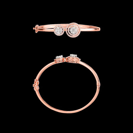 14K Rose Gold Diamond Kada - 1ct VS-FG