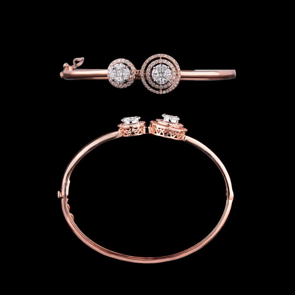 18K Rose Gold Diamond Kada - 1.12ct VS-SI-FG