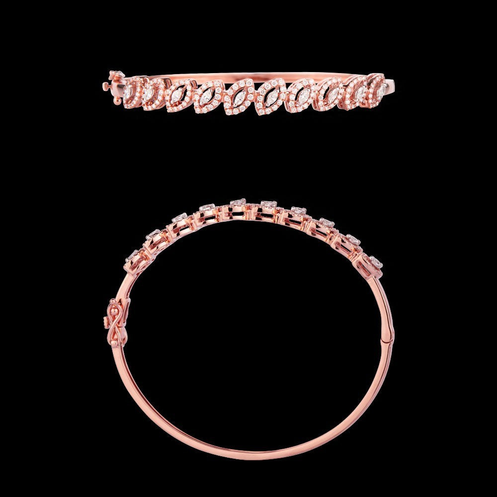 14K Rose Gold Diamond Kada - 0.96ct VS-FG