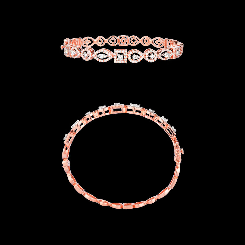 14K Rose Gold Diamond Kada - 1.13ct VS-FG