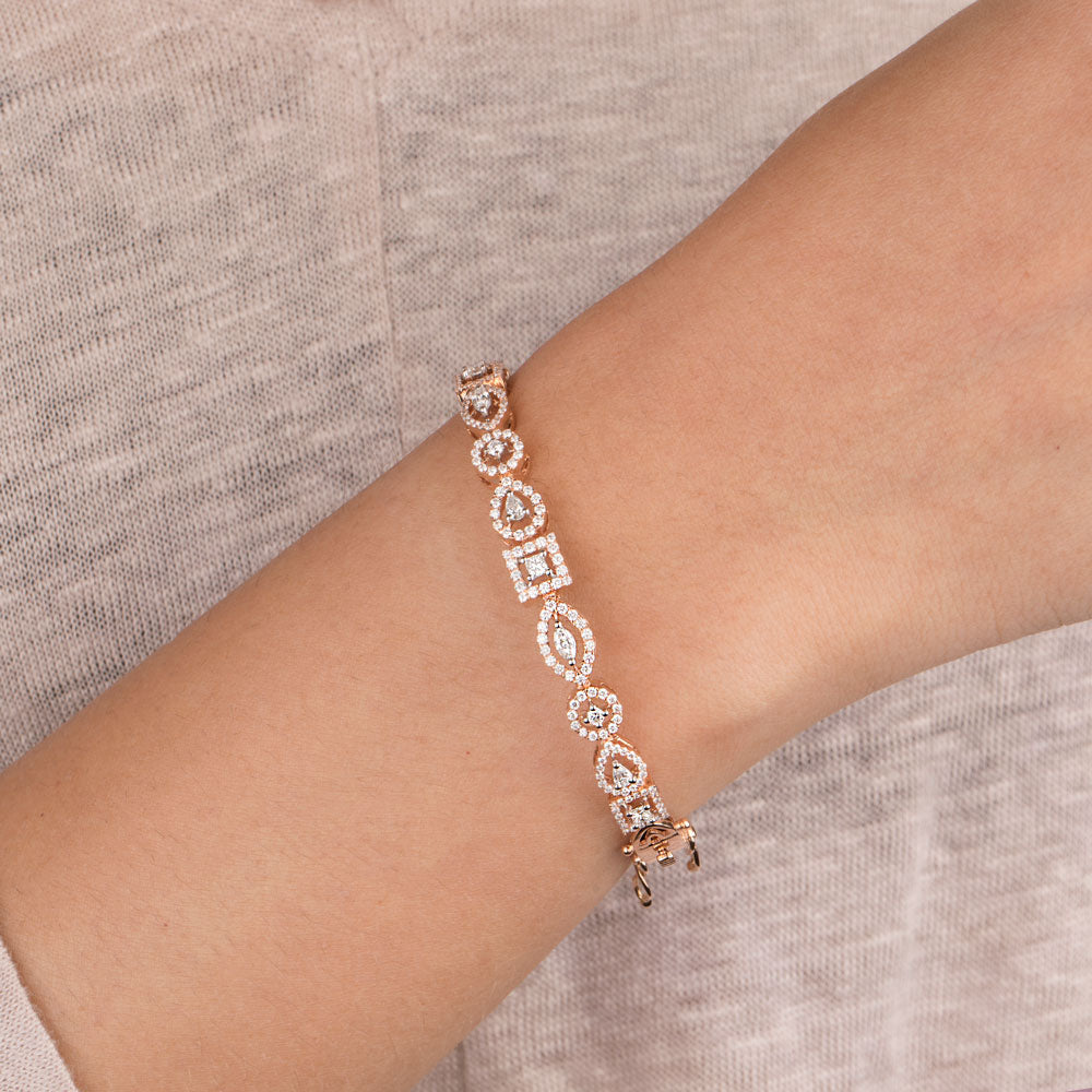 14K Rose Gold Diamond Kada - 1.13ct VS-FG