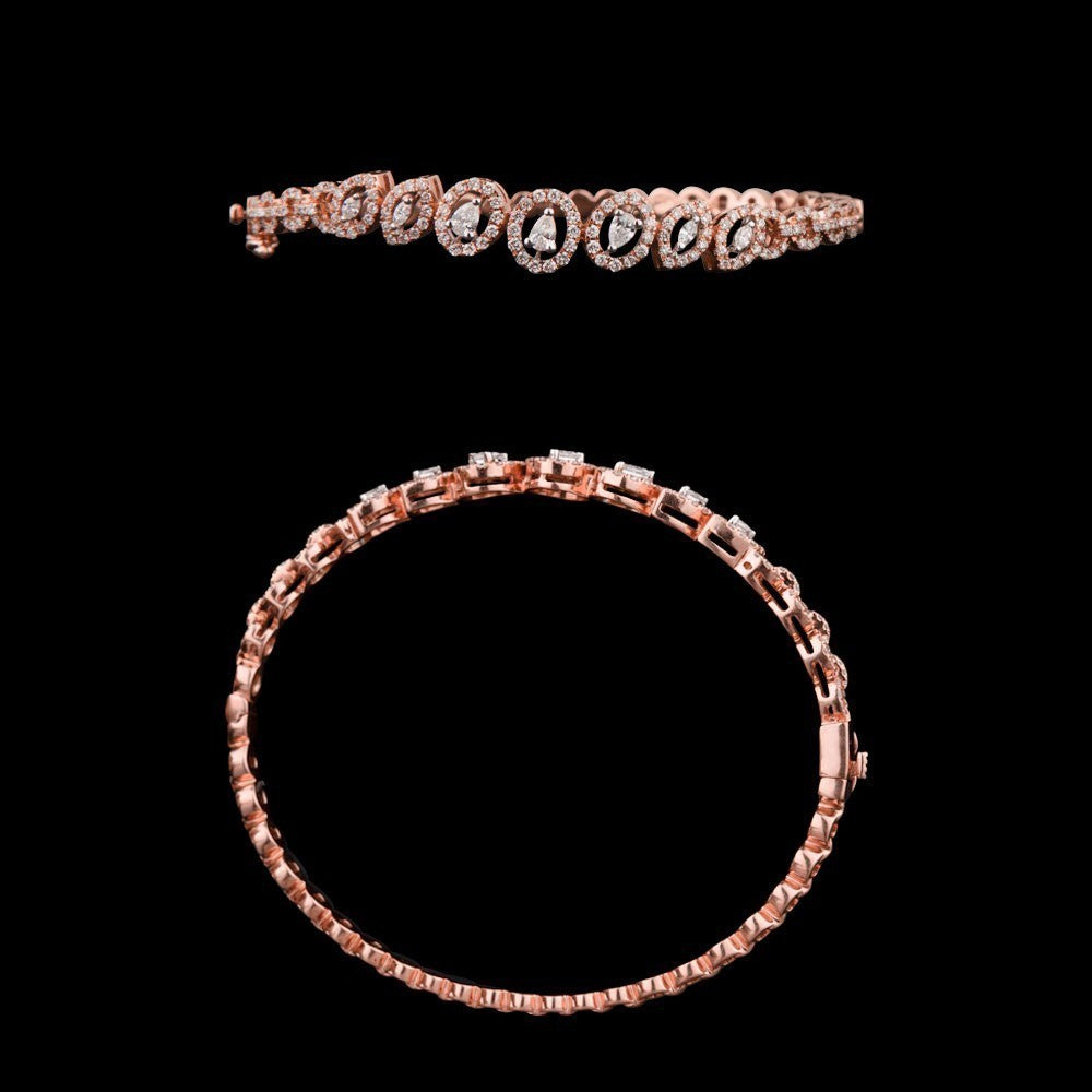 18K Rose Gold Diamond Kada - 1.16ct SI-GH