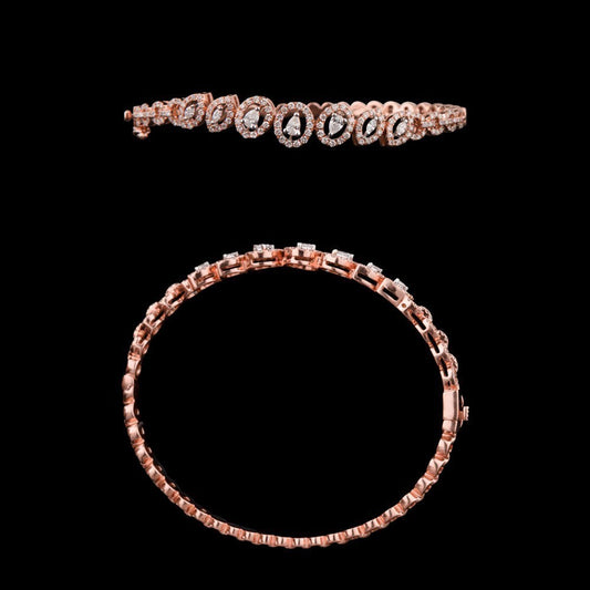 18K Rose Gold Diamond Kada - 1.16ct SI-GH