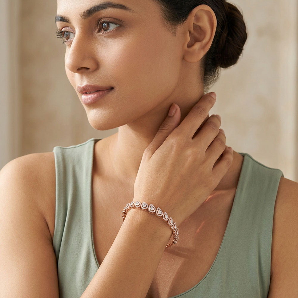 18K Rose Gold Diamond Kada - 1.58ct VS-SI-FG