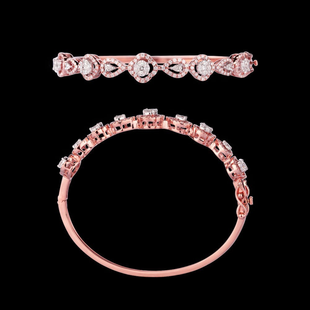 14K Rose Gold Diamond Kada - 1.45ct VS-FG