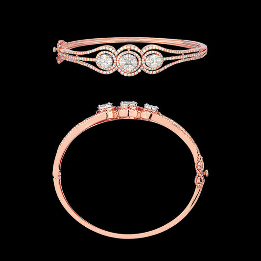14K Rose Gold Diamond Kada - 1.792ct VVS-VS-FG