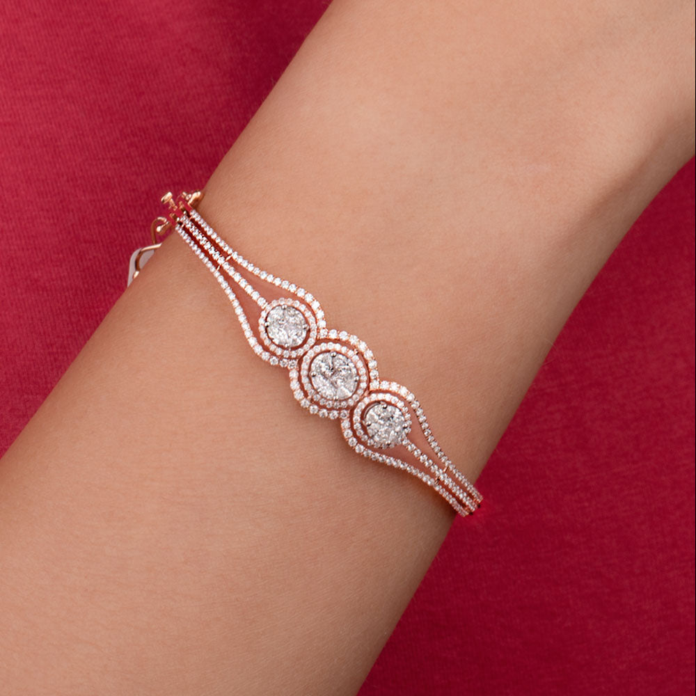 14K Rose Gold Diamond Kada - 1.792ct VVS-VS-FG