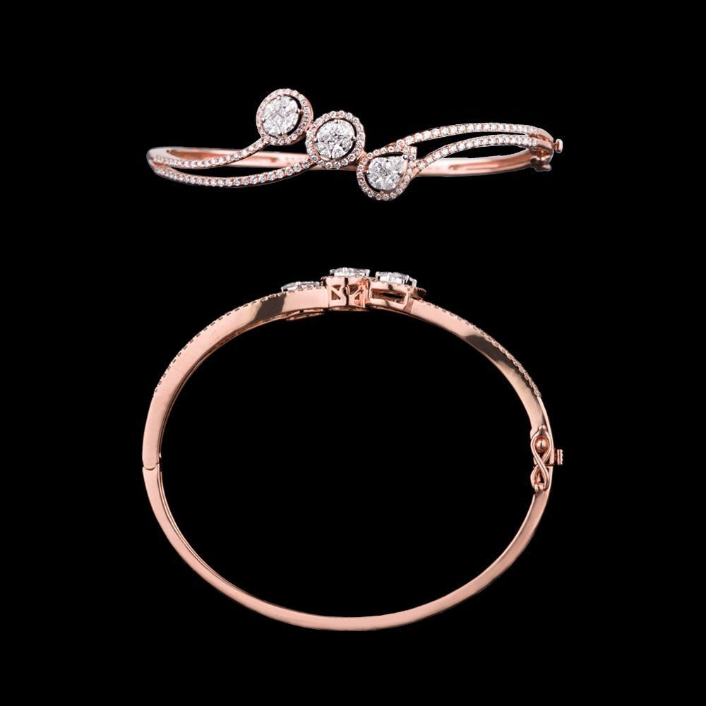 18K Rose Gold Diamond Kada - 1.53ct VS-SI-FG