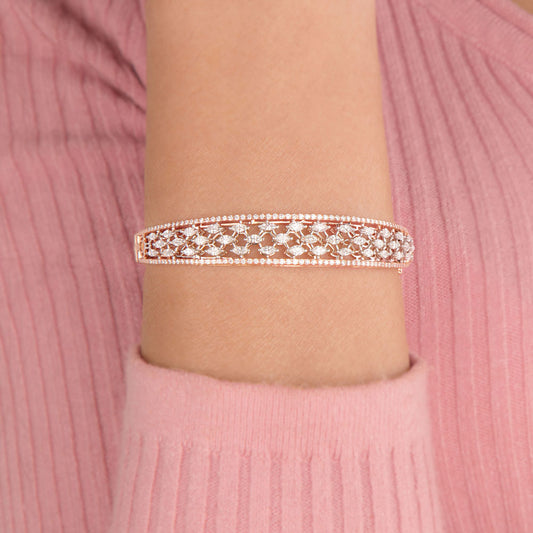 14K Rose Gold Diamond Kada - 2.42ct VS-FG