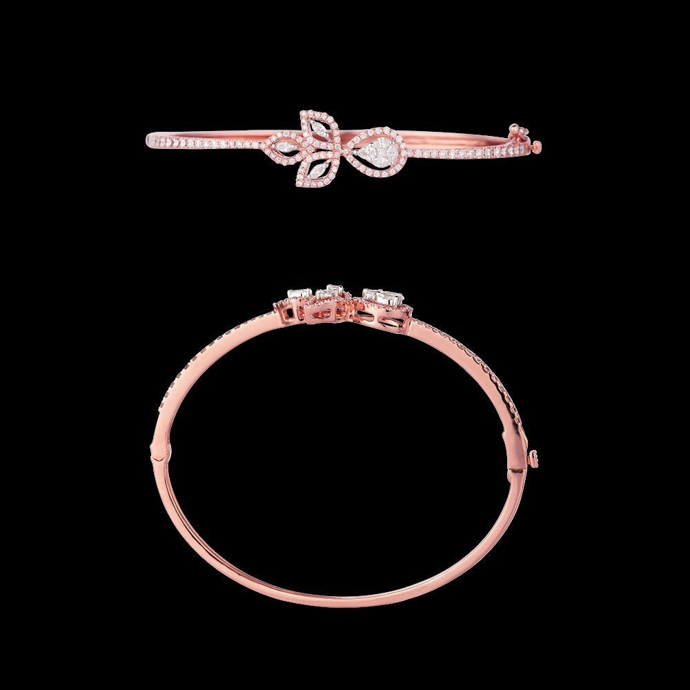 18K Rose Gold Diamond Kada - 1.05ct VS-SI-FG