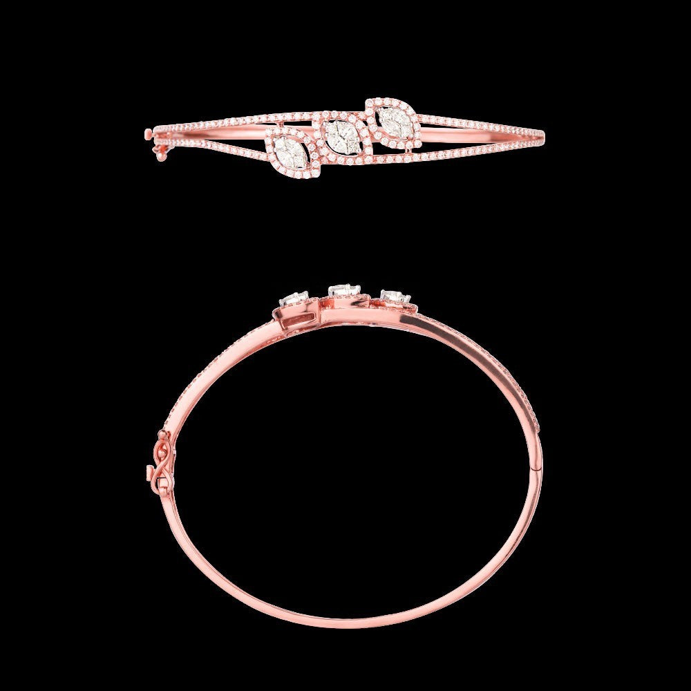 14K Rose Gold Diamond Kada - 1.22ct VS-FG