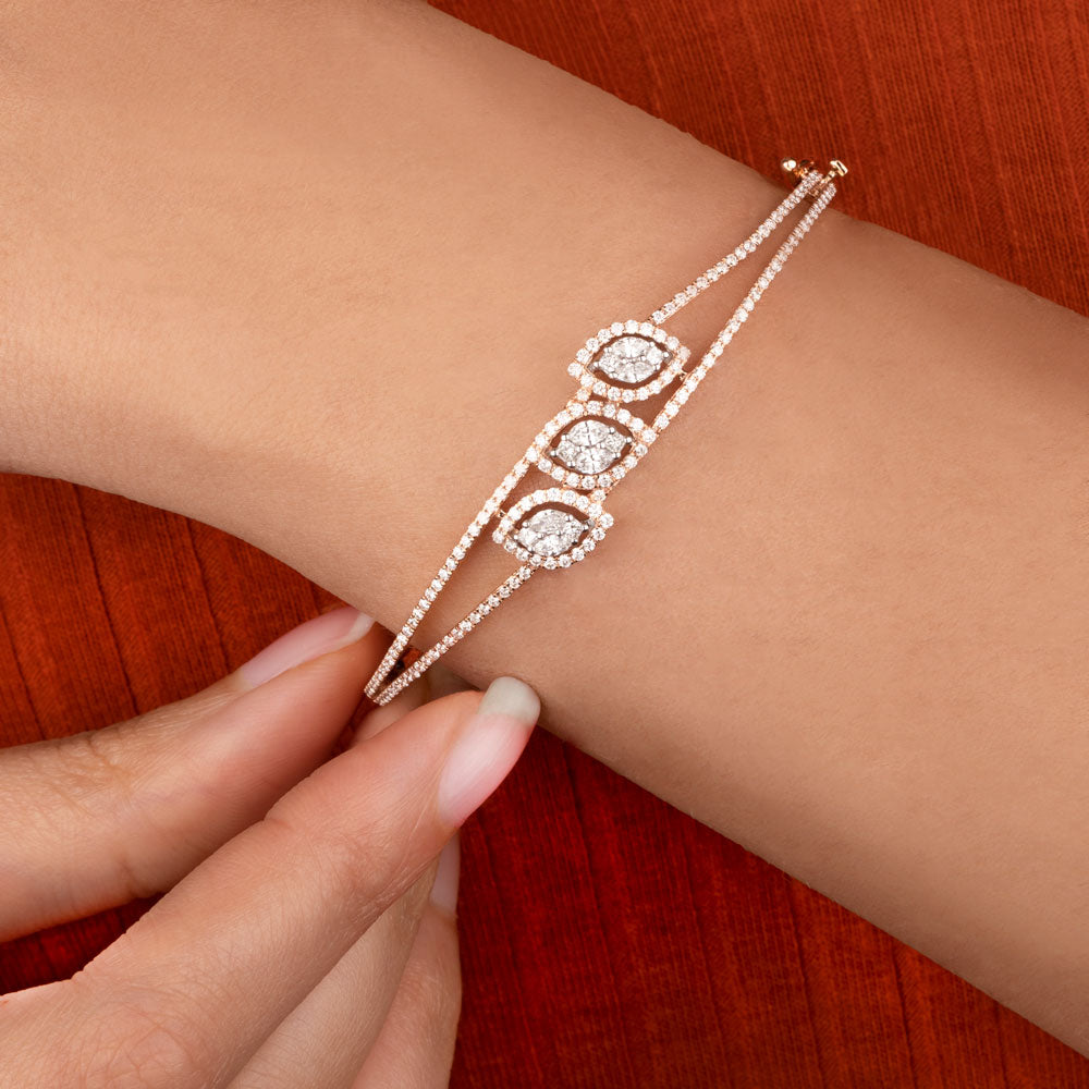14K Rose Gold Diamond Kada - 1.22ct VS-FG