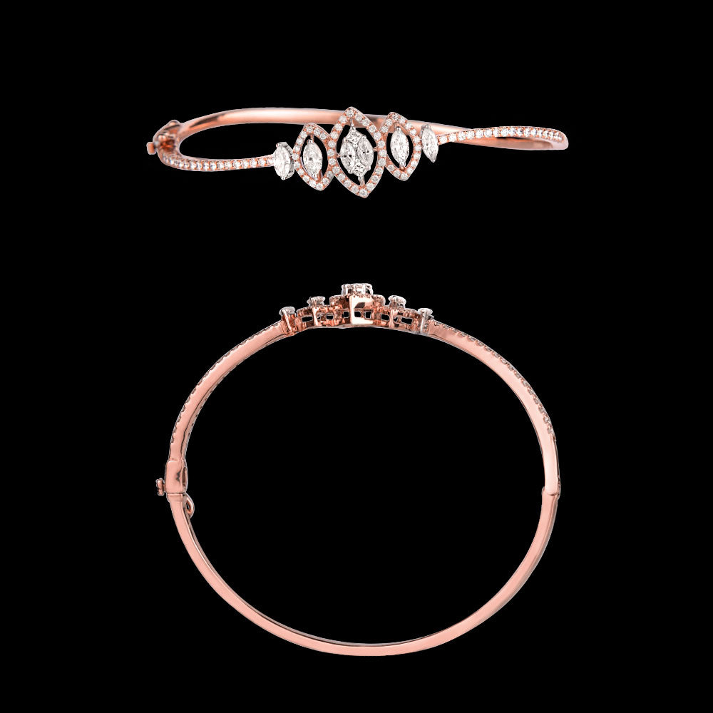 14K Rose Gold Diamond Kada - 1.26ct VS-FG