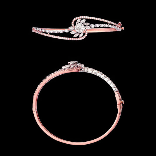 14K Rose Gold Diamond Kada - 1.57ct VS-FG