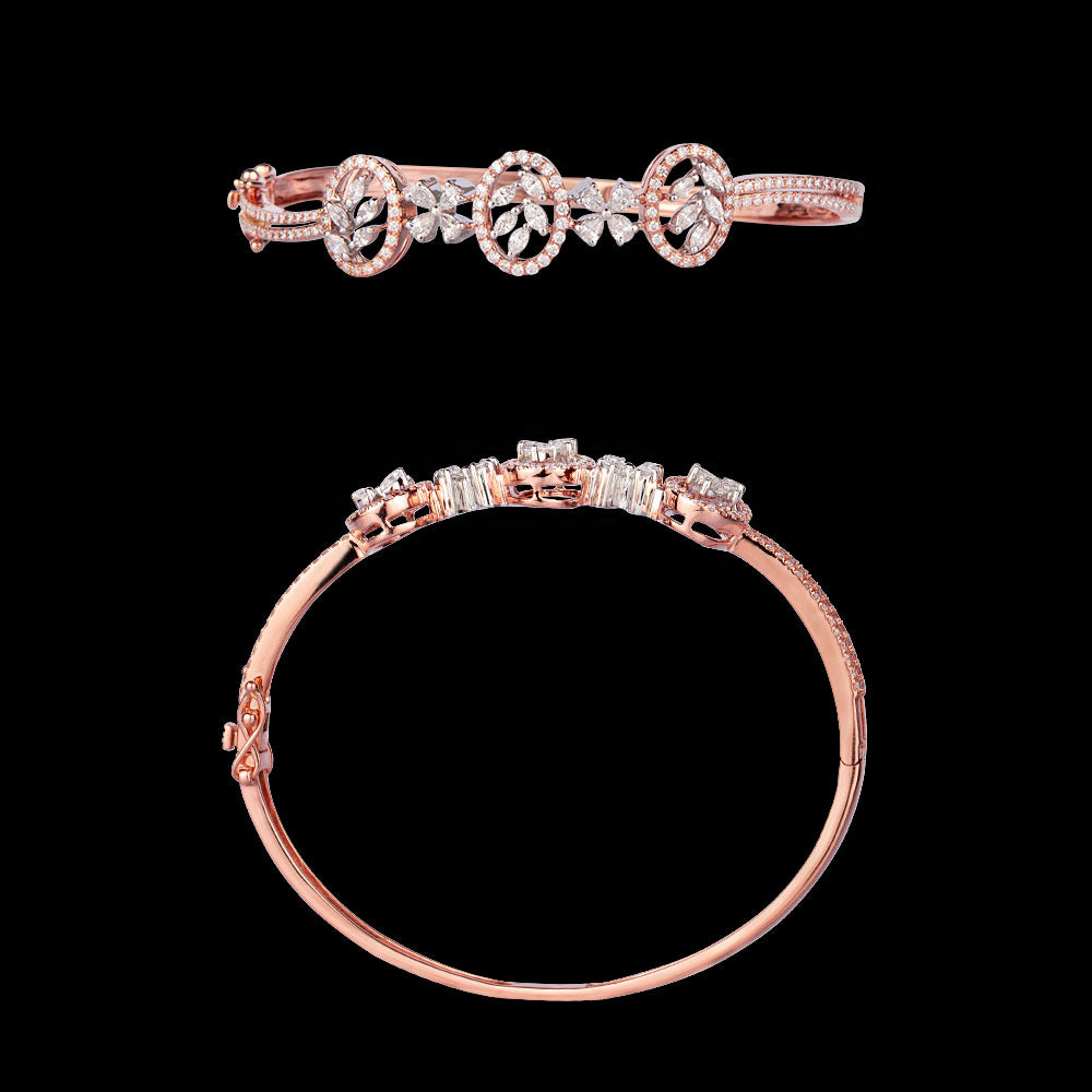 14K Rose Gold Diamond Kada - 1.57ct VS-FG