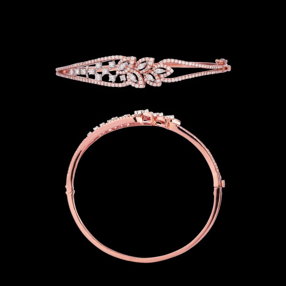 14K Rose Gold Diamond Kada - 1.13ct VS-FG