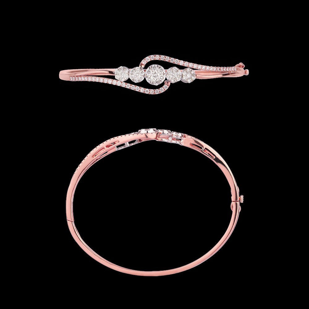 14K Rose Gold Diamond Kada - 1.28ct VS-FG