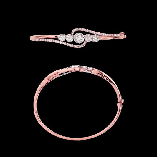 14K Rose Gold Diamond Kada - 1.28ct VS-FG