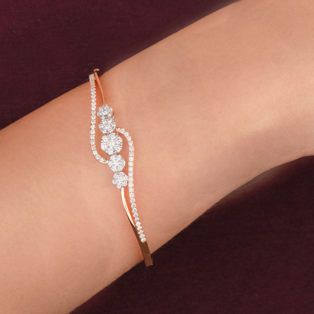 14K Rose Gold Diamond Kada - 1.28ct VS-FG