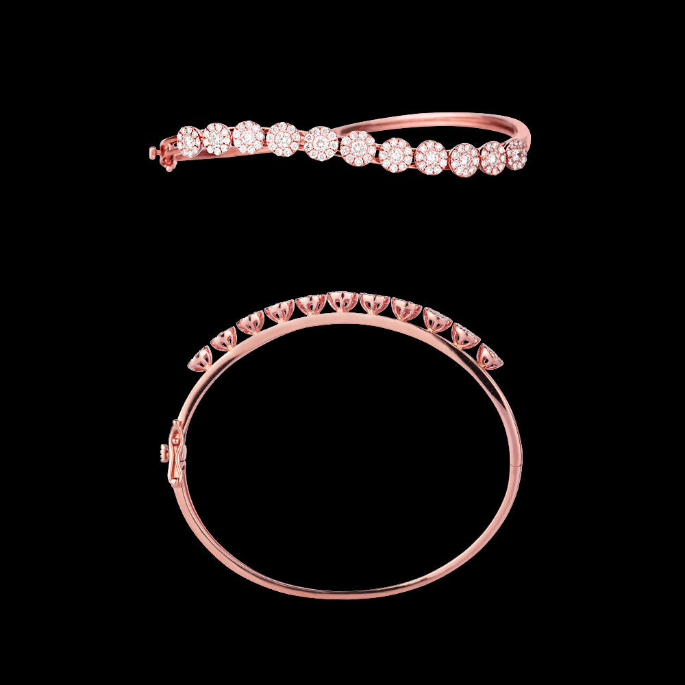 14K Rose Gold Diamond Kada - 1.4ct VS-FG