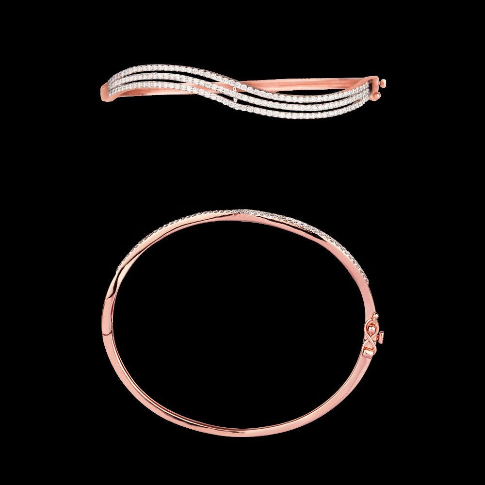 14K Rose Gold Diamond Kada - 1.02ct VS-FG