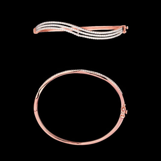 14K Rose Gold Diamond Kada - 1.02ct VS-FG