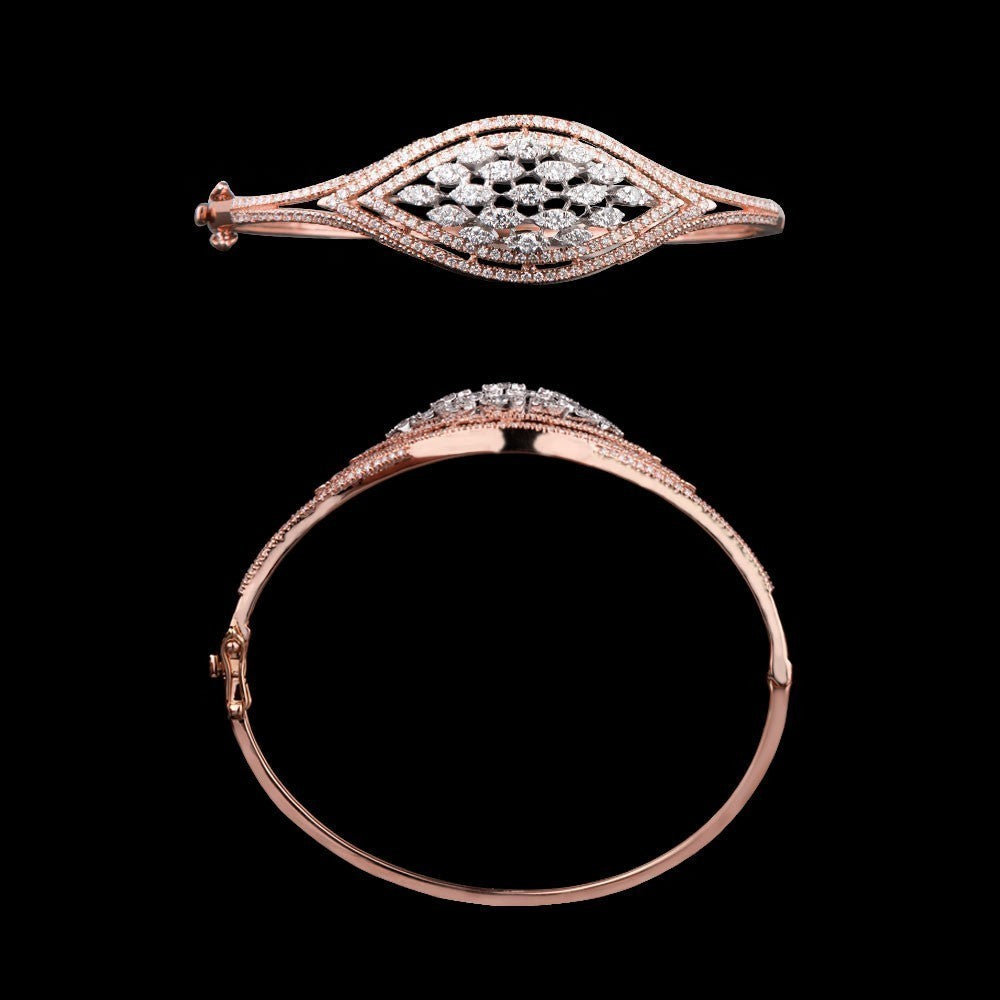 18K Rose Gold Diamond Kada - 1.75ct VS-FG