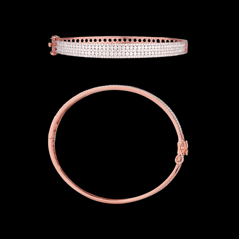14K Rose Gold Diamond Kada - 1.75ct VS-FG