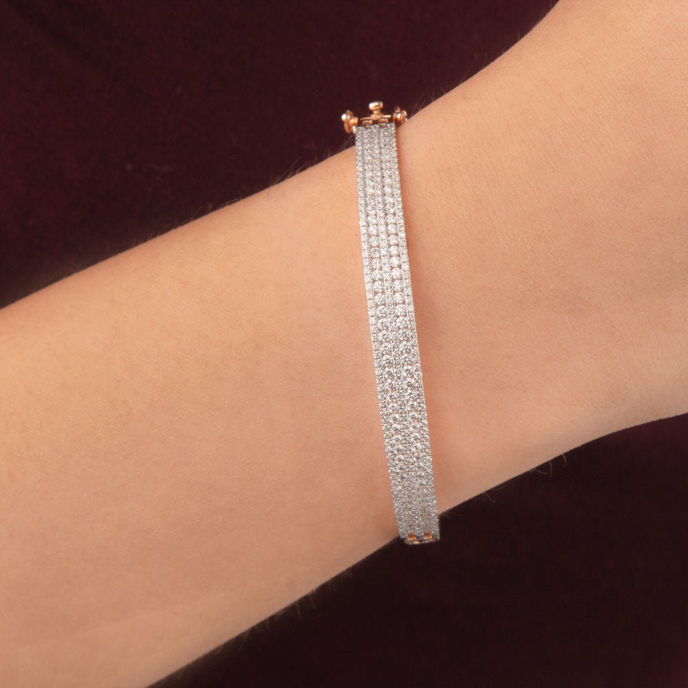 14K Rose Gold Diamond Kada - 1.75ct VS-FG