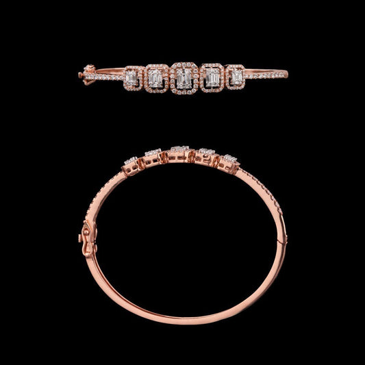 18K Rose Gold Diamond Kada - 1.27ct SI-GH