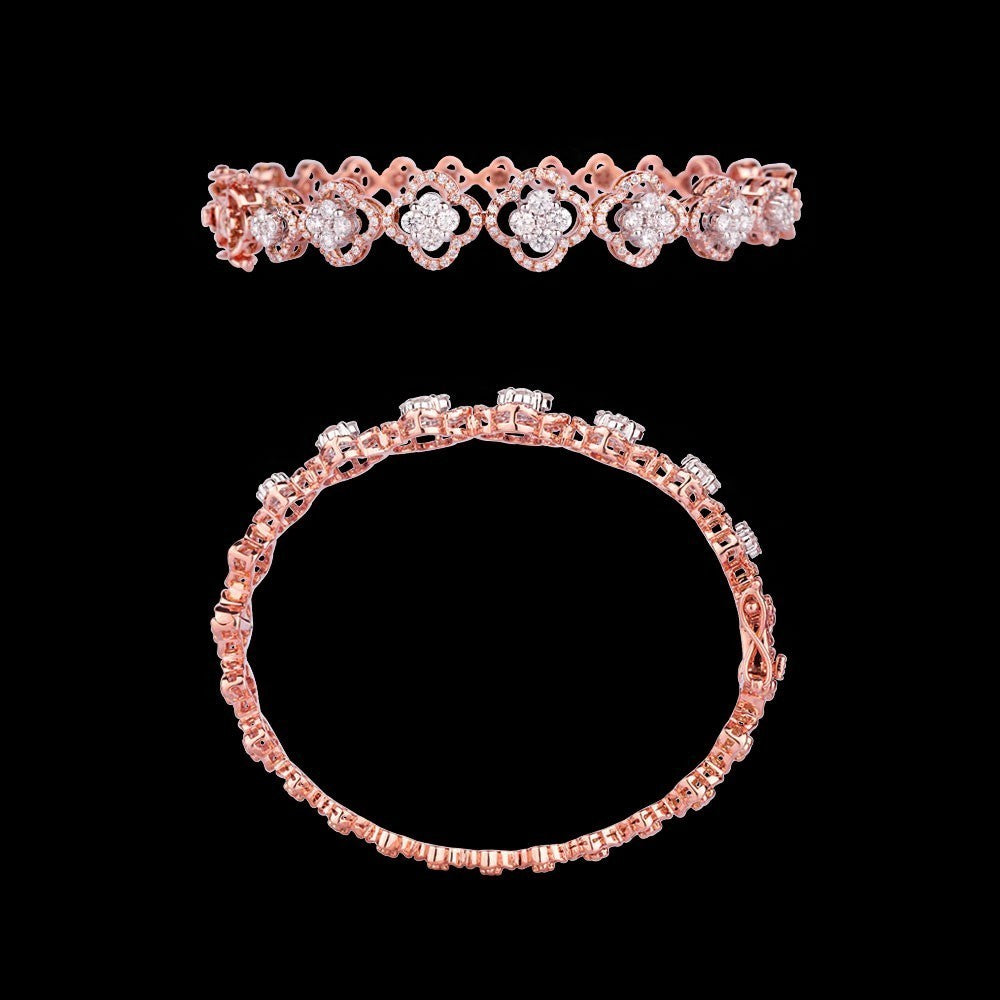 14K Rose Gold Diamond Kada - 1.47ct VS-FG