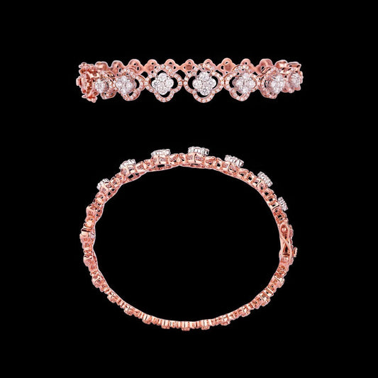 14K Rose Gold Diamond Kada - 1.47ct VS-FG