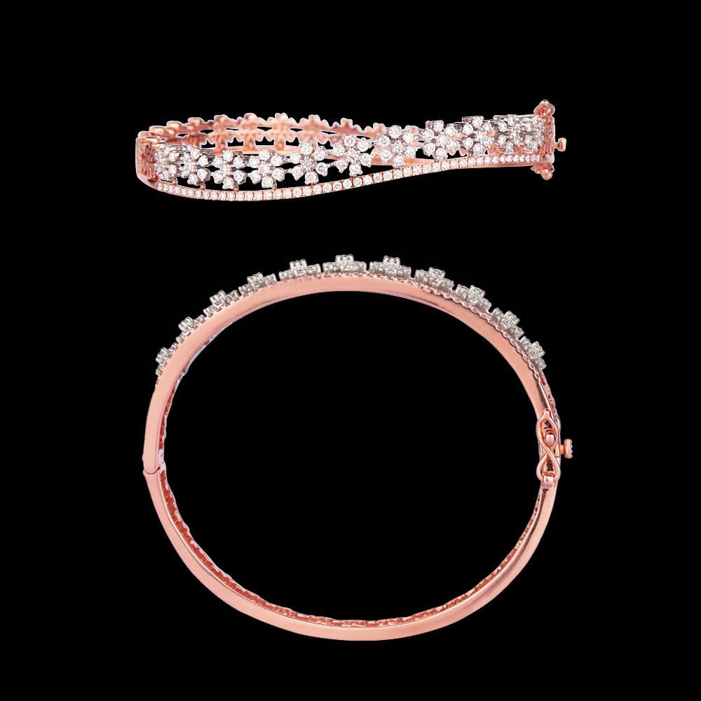 14K Rose Gold Diamond Kada - 1.57ct VS-FG