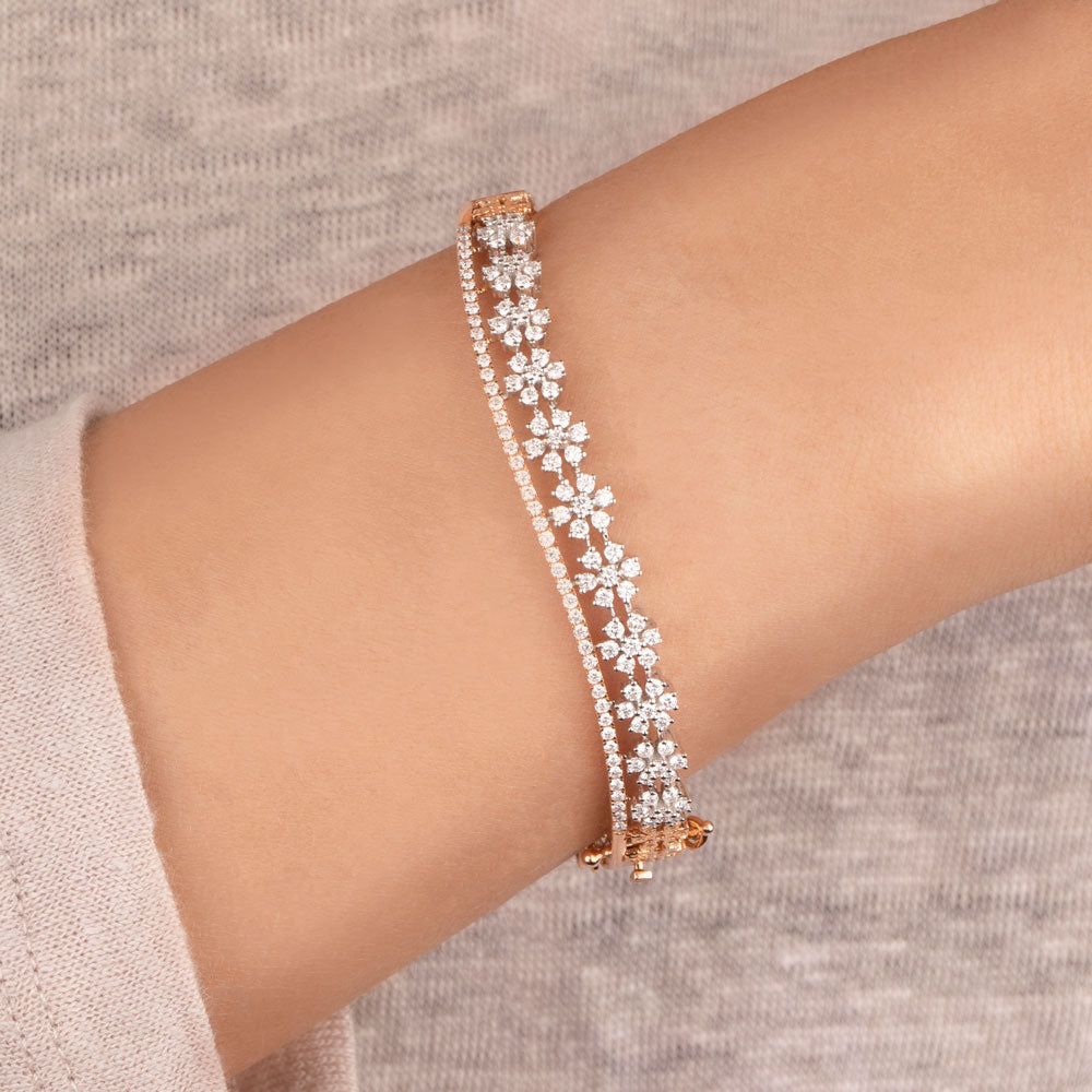 14K Rose Gold Diamond Kada - 1.57ct VS-FG