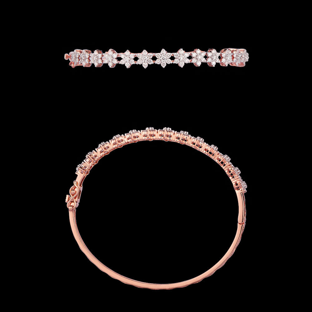 14K Rose Gold Diamond Kada - 1.28ct VS-SI-GH