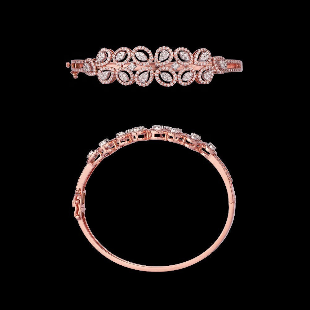 14K Rose Gold Diamond Kada - 1.67ct VVS-VS-GH