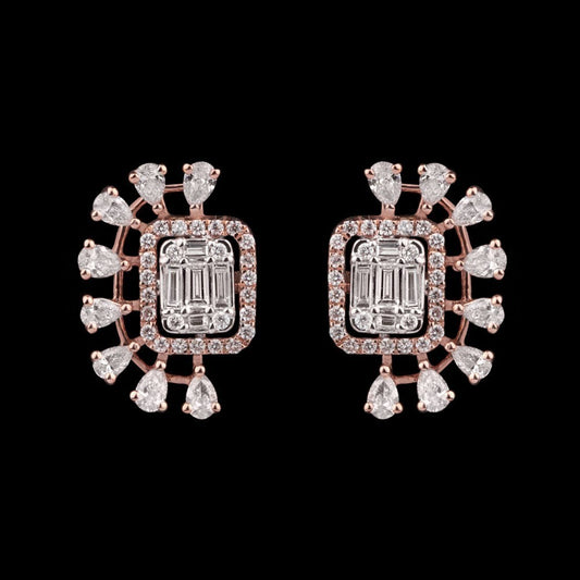 18K Rose Gold Diamond Earrings - 0.75ct VS-FG