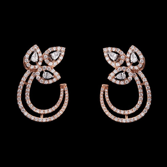 18K Rose Gold Diamond Earrings - 1.25ct VS-FG