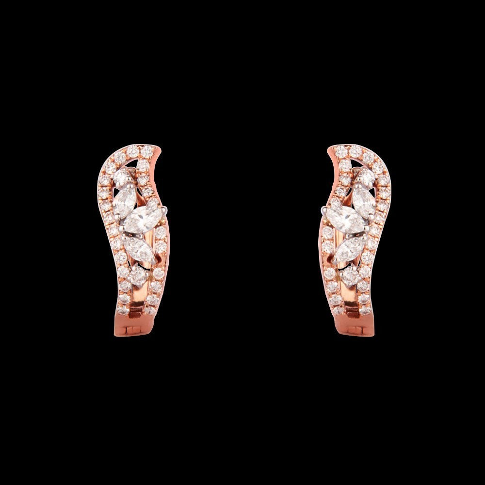 18K Rose Gold Diamond Earrings - 0.52ct SI-GH