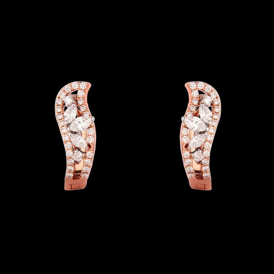 18K Rose Gold Diamond Earrings - 0.52ct SI-GH