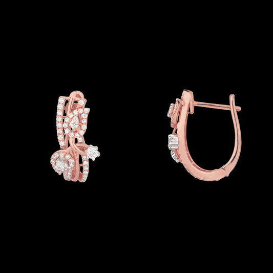 14K Rose Gold Diamond Earrings - 0.59ct VS-SI-FG