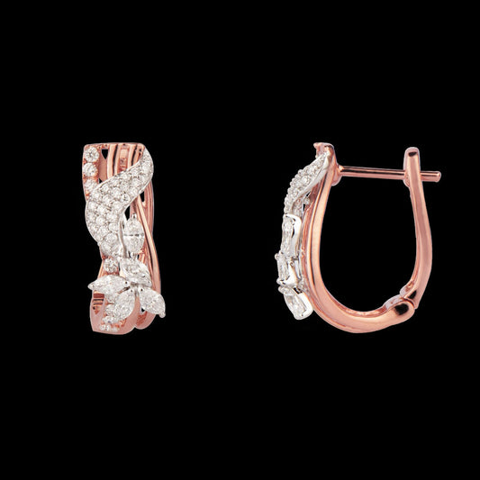 14K Rose Gold Diamond Earrings - 0.92ct SI-GH